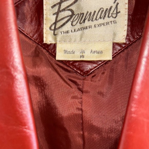 Berman's Leather Experts Vintage Marron Leather Jacket - 10 - Picture 4 of 5